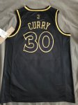 NBA 30 Curry Warriors 2018 Maillot noir gold